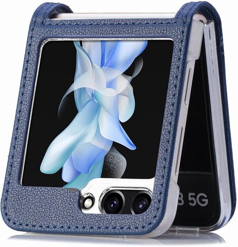 HAOTP Galaxy Z Flip 6 Case,for Samsung Galaxy Z Flip 6 Luxury PU Leather Wallet Protective Phone Case Card Slots Pocket Purse Women Man Cover Case for Samsung Galaxy Z Flip 6 5G Navy Blue in Saudi Arabia