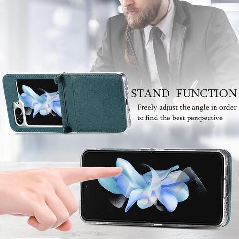 HAOTP Galaxy Z Flip 6 Case,for Samsung Galaxy Z Flip 6 Luxury PU Leather Wallet Protective Phone Case Card Slots Pocket Purse Women Man Cover Case for Samsung Galaxy Z Flip 6 5G Navy Blue in Saudi Arabia
