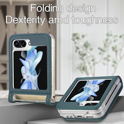 HAOTP Galaxy Z Flip 6 Case,for Samsung Galaxy Z Flip 6 Luxury PU Leather Wallet Protective Phone Case Card Slots Pocket Purse Women Man Cover Case for Samsung Galaxy Z Flip 6 5G Navy Blue in Saudi Arabia