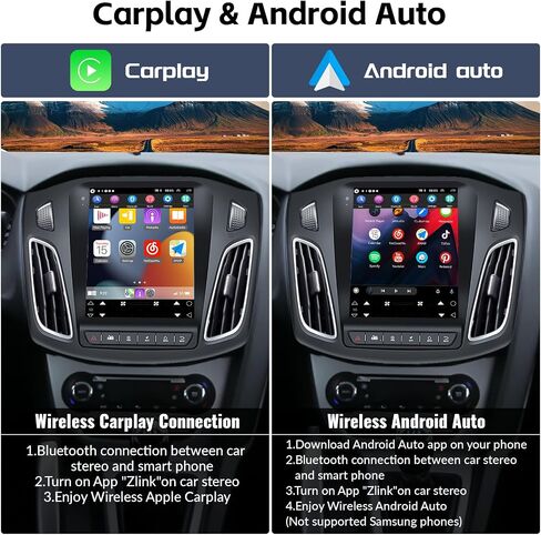 SIXWIN Android Car Stereo for Ford Focus 2012-2018 9.7 Inch Touch Screen Car Radio with Wireless Apple Carplay Android Auto 1G+32G GPS Navigation Bluetooth FM WiFi HiFi Backup Camera MIC in Saudi Arabia