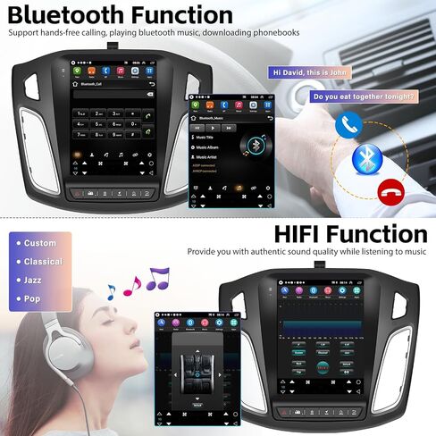 SIXWIN Android Car Stereo for Ford Focus 2012-2018 9.7 Inch Touch Screen Car Radio with Wireless Apple Carplay Android Auto 1G+32G GPS Navigation Bluetooth FM WiFi HiFi Backup Camera MIC in Saudi Arabia
