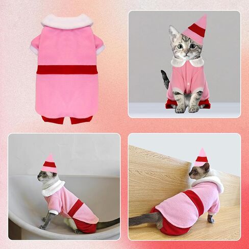 Dog Christmas Outfit with Cap, Funny Dog Elf Outfit, Christmas Dog Clothes for Pets Party Winter Warm Outfit (Green, X-Large) in Saudi Arabia