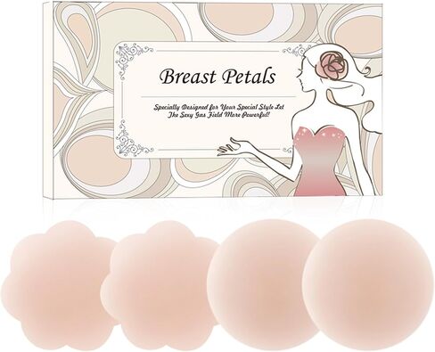 MUQU Pasties Nipple Covers - Silicone Nipple Covers Reusable Adhesive Invisible Nippleless Cover Breast Petals for Women in Kuwait