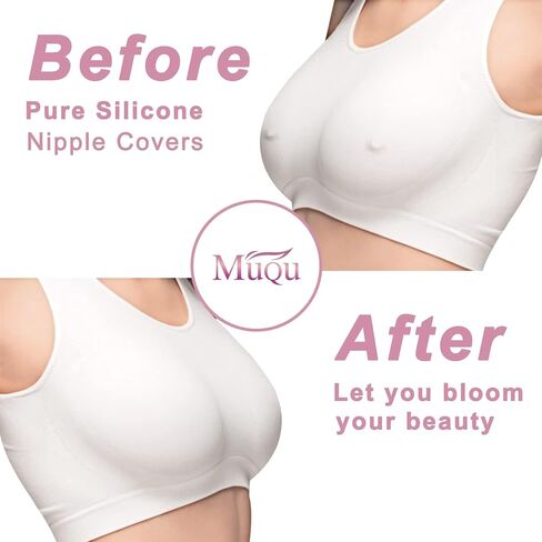 MUQU Pasties Nipple Covers - Silicone Nipple Covers Reusable Adhesive Invisible Nippleless Cover Breast Petals for Women in Kuwait