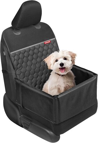 Motor Trend Front Seat Pet Seat Cover for Dogs - Deluxe Waterproof Bucket Style Dog Seat Protector with Foldable Dog Booster Holder, Anxiety Calming, Universal Fit for Cars and Trucks, Black in Saudi Arabia