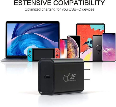 كتلة شاحن USB C، محول طاقة USB C بقدرة 18 وات، قابس شحن سريع من النوع C لهواتف iPhone 15/14/13/12/11/Pro Max/XS/XR/X، وSamsung Galaxy والمزيد in Kuwait