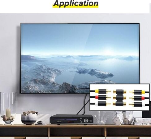 3-RCA أنثى إلى أنثى محول مقرنة، مقابس الصوت والفيديو إلى الرافعات موصل برميل لمكبر الصوت، كابل RCA، مكبر للصوت - أحمر / أصفر / أبيض (6 حزمة) in Saudi Arabia