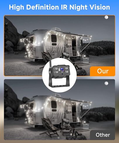 Wireless Backup Camera HD 1080P 7 Inch IPS Screen Rear Camera Monitor Kit for Truck RV Bus Van Camper-IP68 Waterproof Reverse Camera Infrared Night Vision Guide Lines On/Off in Saudi Arabia
