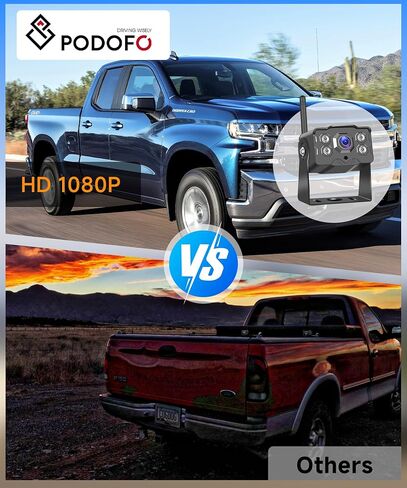 Wireless Backup Camera HD 1080P 7 Inch IPS Screen Rear Camera Monitor Kit for Truck RV Bus Van Camper-IP68 Waterproof Reverse Camera Infrared Night Vision Guide Lines On/Off in Saudi Arabia
