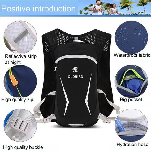 Lightweight Hydration Vest With 1.5L Water Bladder - Breathable Backpack for Running, Cycling, Hiking, Marathon - Men Women (0001 Purple) in Saudi Arabia
