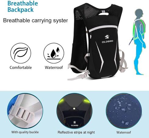 Lightweight Hydration Vest With 1.5L Water Bladder - Breathable Backpack for Running, Cycling, Hiking, Marathon - Men Women (0001 Purple) in Saudi Arabia