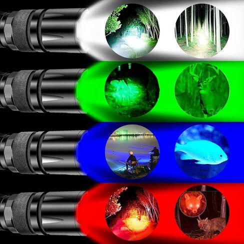 4 ألوان في 1 11 بوصة عصا مرور إشارة LED، مصباح يدوي تكتيكي LED، مصباح يدوي أحمر أخضر أزرق أبيض، تركيز قابل للتعديل (عبوتان 4 ألوان عصا مرور) in Kuwait