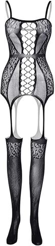 Women's Lingerie Fishnet Bodystocking Mesh Tights One Piece Teddy Lingerie in Saudi Arabia