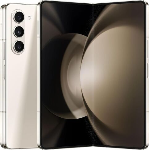 SAMSUNG Galaxy Z Fold 5 F9460 تصميم قابل للطي، 5G ثنائي شرائح الاتصال 512 جيجا بايت 12 جيجا بايت رام من المصنع غير مقفل عالمي للهواتف الذكية - كريمي (متجدد) in Kuwait