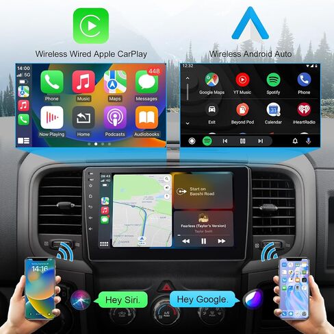 راديو ستيريو للسيارة Android لسيارة Dodge Ram 1500 2500 3500 2013-2018 مع Carplay اللاسلكي Android Auto، 8 Core 9 بوصة تعمل باللمس مع كاميرا احتياطية Bluetooth/WiFi/DPS/EQ (2+32G) in Saudi Arabia