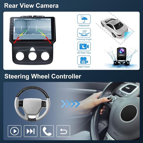 راديو ستيريو للسيارة Android لسيارة Dodge Ram 1500 2500 3500 2013-2018 مع Carplay اللاسلكي Android Auto، 8 Core 9 بوصة تعمل باللمس مع كاميرا احتياطية Bluetooth/WiFi/DPS/EQ (2+32G) in Saudi Arabia