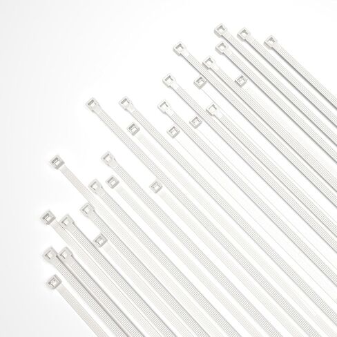 400 PCS White Nylon Zip Ties - 8 Inch Length, Heavy Duty, Durable, UV-Resistant, Indoor Outdoor, High Strength in Kuwait
