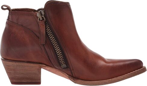 Frye Sacha Moto Short Booties for Women Featuring Dual Side-Zipper Closure with Goodyear Welt Construction, Leather Liner, and Leather Outsole – 1 ¾" Shaft Height in Saudi Arabia