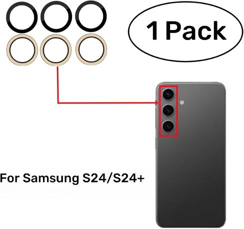 3 Pcs OEM Galaxy S24 5G Back Rear Camera Glass Lens Replacement for Samsung Galaxy S24 Plus S24+ Plus Back Camera Glass with Adhesive Preinstalled and Repair Toolkit in Saudi Arabia
