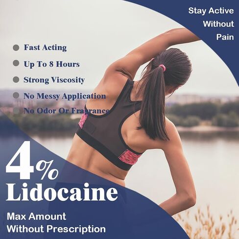 4% Lidocaine Patches(6 Pcs), Maximum Strength Lidocaine Pain Relief Patch for Ache Back, Neck, Shoulders, Knees, Elbows, Joint, Muscle, Individually Packed in Saudi Arabia