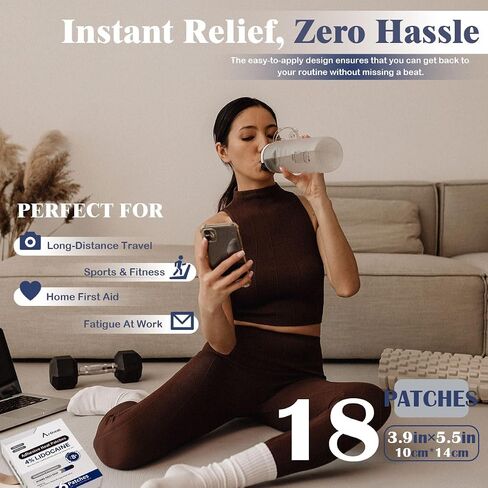 4% Lidocaine Patches(6 Pcs), Maximum Strength Lidocaine Pain Relief Patch for Ache Back, Neck, Shoulders, Knees, Elbows, Joint, Muscle, Individually Packed in Saudi Arabia