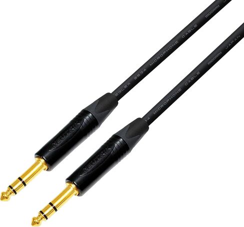 WORLDS BEST CABLES 6 Inch –Quad Balanced Patch Cable Custom Made Using Mogami 2534 Wire and Neutrik NP3X-B ¼ Inch (6.35mm) TRS Stereo Phone Plugs in Saudi Arabia