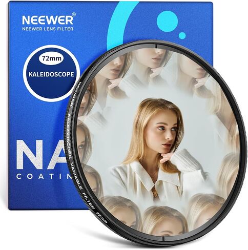 NEEWER 58mm Kaleidoscope Prism Lens Filter, Photography Prism Crystal Glass Effect Filter with Multi Refraction and Variable Number of Photographic Subjects in Kuwait