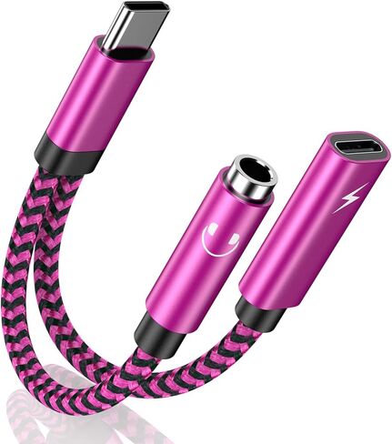 محول سماعة رأس وشاحن USB C Pixel إلى 3.5 مم، مقبس ميكروفون USB C إلى AUX مع محول مقسم شحن سريع PD لـ Google 8 Pro/7 Pro/8/7/6/5/4/XL، iPhone 15/15 Plus/15 برو ماكس، سامسونج S23/S22/S21/S20 in Kuwait