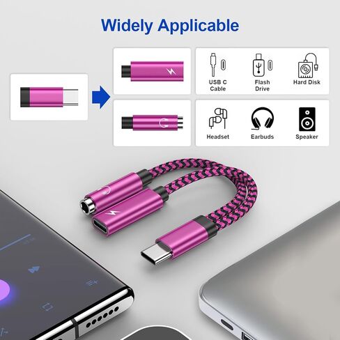 محول سماعة رأس وشاحن USB C Pixel إلى 3.5 مم، مقبس ميكروفون USB C إلى AUX مع محول مقسم شحن سريع PD لـ Google 8 Pro/7 Pro/8/7/6/5/4/XL، iPhone 15/15 Plus/15 برو ماكس، سامسونج S23/S22/S21/S20 in Kuwait