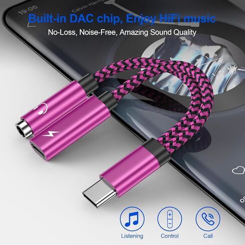محول سماعة رأس وشاحن USB C Pixel إلى 3.5 مم، مقبس ميكروفون USB C إلى AUX مع محول مقسم شحن سريع PD لـ Google 8 Pro/7 Pro/8/7/6/5/4/XL، iPhone 15/15 Plus/15 برو ماكس، سامسونج S23/S22/S21/S20 in Kuwait