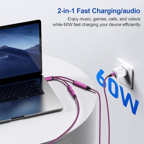 محول سماعة رأس وشاحن USB C Pixel إلى 3.5 مم، مقبس ميكروفون USB C إلى AUX مع محول مقسم شحن سريع PD لـ Google 8 Pro/7 Pro/8/7/6/5/4/XL، iPhone 15/15 Plus/15 برو ماكس، سامسونج S23/S22/S21/S20 in Kuwait