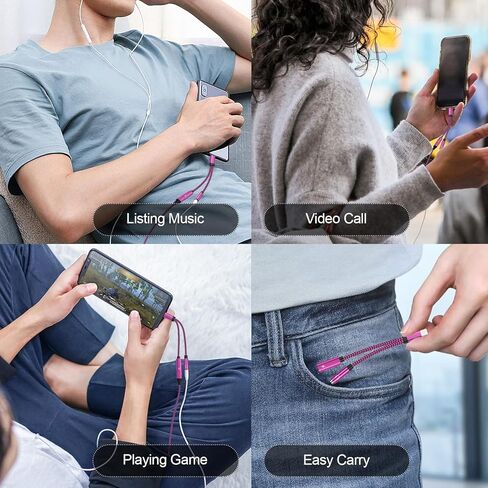محول سماعة رأس وشاحن USB C Pixel إلى 3.5 مم، مقبس ميكروفون USB C إلى AUX مع محول مقسم شحن سريع PD لـ Google 8 Pro/7 Pro/8/7/6/5/4/XL، iPhone 15/15 Plus/15 برو ماكس، سامسونج S23/S22/S21/S20 in Kuwait