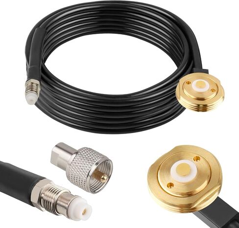 NMO Antenna Cable,25FT CB Antenna Cable Extension with NMO and Removable UHF Connector,Low Loss RG58 Cable NMO to UHF PL259 Male for VHF/UHF/CB Radio NMO Antenna in Saudi Arabia