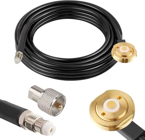 NMO Antenna Cable,25FT CB Antenna Cable Extension with NMO and Removable UHF Connector,Low Loss RG58 Cable NMO to UHF PL259 Male for VHF/UHF/CB Radio NMO Antenna in Saudi Arabia