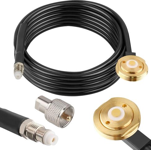 NMO Antenna Cable,25FT CB Antenna Cable Extension with NMO and Removable UHF Connector,Low Loss RG58 Cable NMO to UHF PL259 Male for VHF/UHF/CB Radio NMO Antenna in Saudi Arabia