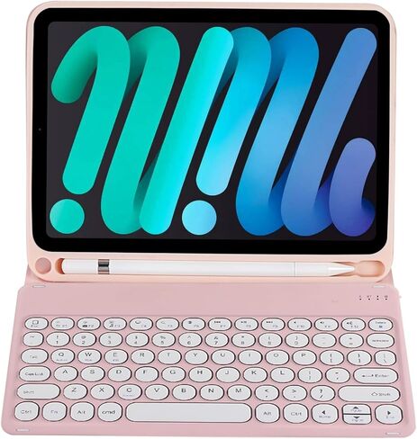 حافظة لوحة مفاتيح نحيفة بألوان كاندي متوافقة مع جهاز iPad Mini مع حامل قلم S وغطاء حامل متعدد الزوايا ولوحة مفاتيح لاسلكية قابلة للفصل (أزرق فاتح، iPad Mini 2 3 4 5 (7.9 بوصة)) in Saudi Arabia