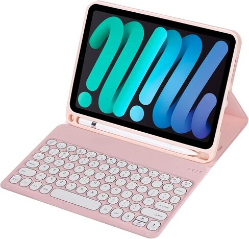 حافظة لوحة مفاتيح نحيفة بألوان كاندي متوافقة مع جهاز iPad Mini مع حامل قلم S وغطاء حامل متعدد الزوايا ولوحة مفاتيح لاسلكية قابلة للفصل (أزرق فاتح، iPad Mini 2 3 4 5 (7.9 بوصة)) in Saudi Arabia