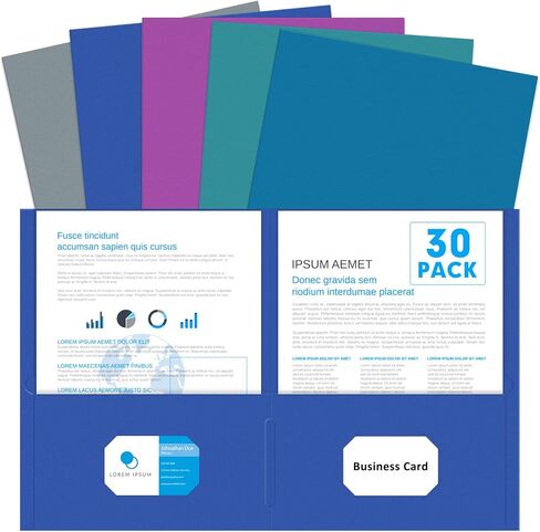 Two Pocket Folders, PANDRI 30 Pack 2 Pocket Folders, Letter Size Paper File Folder for School Office Home Business, LightBlue in Saudi Arabia