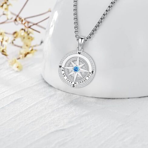 Compass Necklace for Women Graduation Sterling Silver Cubic Zirconia Compass Pendant Necklace Rose Gold Compass Jewelry Graduation Gift for Her Jewelry in Saudi Arabia