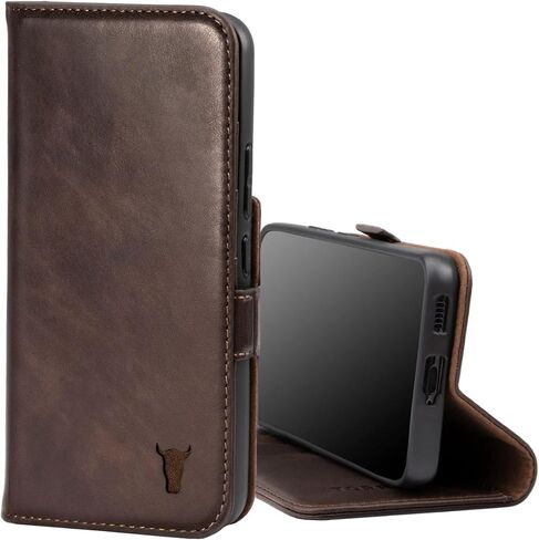 TORRO Phone Case Compatible with Samsung Galaxy S22 5G – Quality, Genuine Leather Cover with Card Slots and Horizontal Viewing Stand (Dark Brown) in Saudi Arabia