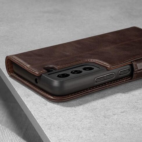 TORRO Phone Case Compatible with Samsung Galaxy S22 5G – Quality, Genuine Leather Cover with Card Slots and Horizontal Viewing Stand (Dark Brown) in Saudi Arabia