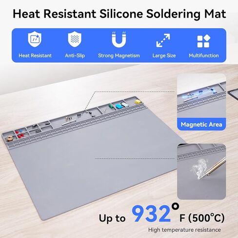 tomlov sh01 محطة لحام الأيدي المساعدة، أداة لحام يدوية ثالثة مرنة مع حصيرة لحام مغناطيسية مقاس 15.8 × 11.8 بوصة للإصلاح الإلكتروني، قاعدة حديد كبيرة وشديدة التحمل، مجوهرات لحام in Kuwait