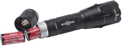 Sure Fire Fury DFT 1500 Lumen كشاف LED تكتيكي أحادي الإخراج حزمة سوداء مع 4 بطاريات 123A إضافية وحالة بطارية Lightjunction in Kuwait