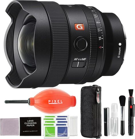 Sony FE 14mm F1.8 GM Full-Frame Large-Aperture Wide Angle Prime G Master Lens with Pixel Advanced Accessories Blower & Cleaning Kit | Sony SEL14F18GM in Saudi Arabia