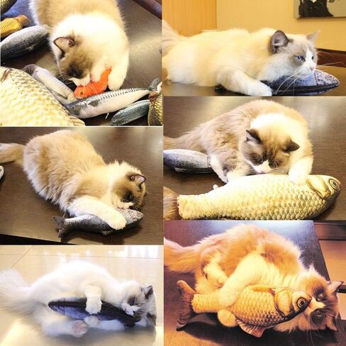 Aida's best Catnip Toys Cat Toys Simulation Fish Shape Doll Interactive Pets Pillow Chew Bite Supplies for Cat Kitty Kitten Puppy Fish Toy Catnip Toys 15' in Saudi Arabia
