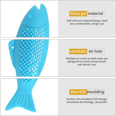 Interactive Fish Shape Cat Toothbrush Teething Toy with Catnip,Silicon Fish Cat Dental Chews Toy,Effective Dental Care and Playful Distraction for Kittens and Cats (Green) in Kuwait