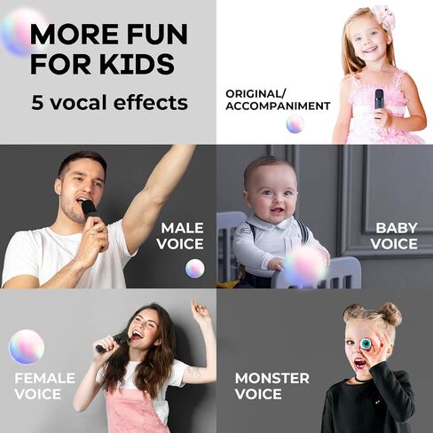 Kids Karaoke Machine, Portable Bluetooth Speaker with Wireless Microphone, Christmas Kids Toys Gifts for Girls 4, 5, 6, 7, 8, 9, 10 +Year Old in Saudi Arabia