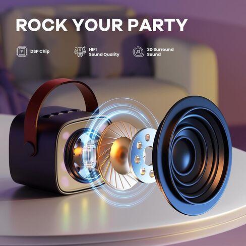 Kids Karaoke Machine, Portable Bluetooth Speaker with Wireless Microphone, Christmas Kids Toys Gifts for Girls 4, 5, 6, 7, 8, 9, 10 +Year Old in Saudi Arabia