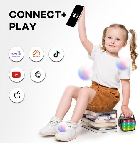 Kids Karaoke Machine, Portable Bluetooth Speaker with Wireless Microphone, Christmas Kids Toys Gifts for Girls 4, 5, 6, 7, 8, 9, 10 +Year Old in Saudi Arabia