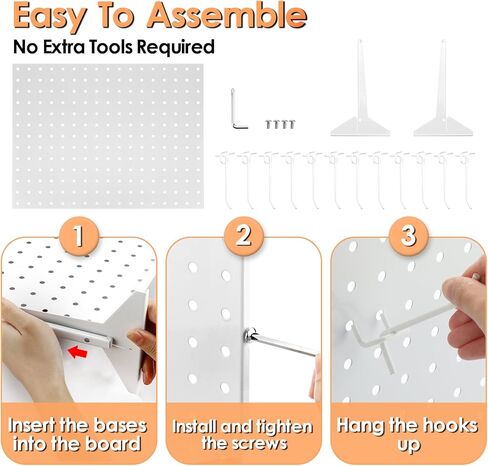 حامل عرض Pegboard محمول، حامل عرض مجوهرات Pegboard معدني قوي، حامل عرض مجوهرات Pegboard على سطح الطاولة مع 12 خطافًا للبوتيك، ومتاجر البيع بالتجزئة، وأحداث البائعين 17 بوصة × 13 بوصة، أسود in Kuwait
